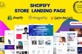 create smashing shopify product landing page, sales page with pagefly, gempages