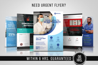 design urgent medical flyer or health care clinic covid pharmacy dental brochure