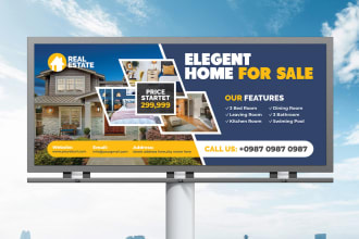design real estate billboard, signboard, hoardings, street signs, backdrops