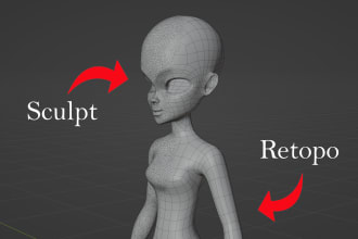 retopologize your 3d prop or model for games, film, and 3d printing