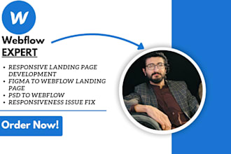 design a responsive webflow website landing page