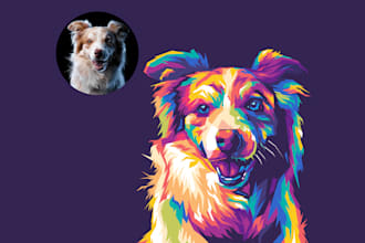 draw your pet into vector wpap pop art