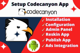 reskin codecanyon android app and setup admin panel