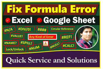 fix excel formula errors and google sheets