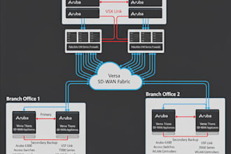 design and secure sdwan, aruba, and firewall networks