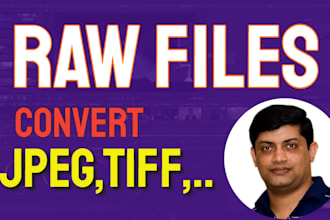 convert raw images to jpeg, tiff, dng, png
