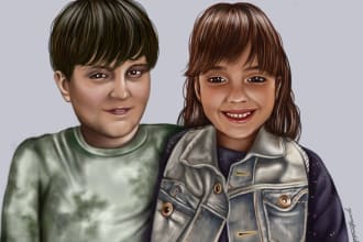 draw children in digital art