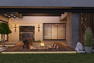 landscape, backyard, garden, pool, architect