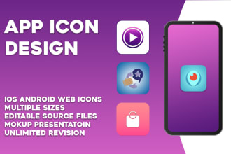 design modern mobile app icon logo design and splash screen for android and ios