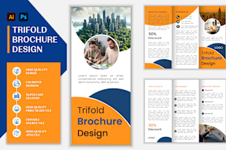 design creative trifold brochure, flyer, rack card