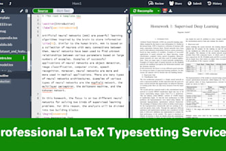 format and typeset your document in latex overleaf