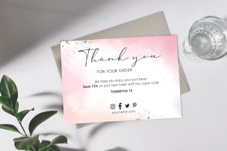 design amazon thank you card, package insert, product insert in 12 hours