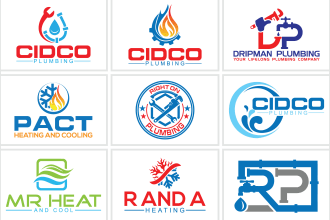 plumbing heating cleaning air conditioning hvac oil gas logo