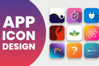 design attractive minimalist app icon for android and IOS