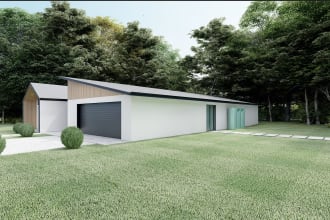 design garden landscape, backyard pool,patio and garage area