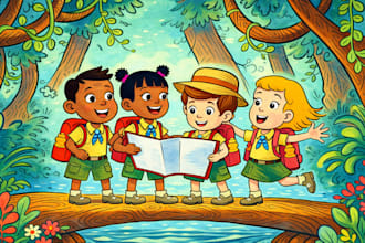 illustrate whimsical children story book