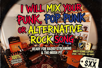 mix your punk, pop punk or alternative rock song