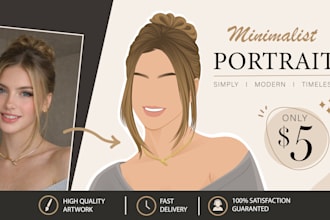 draw minimalist faceless vector portrait from photo