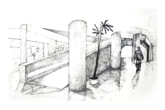 do unique and custom hand drawn architectural sketches