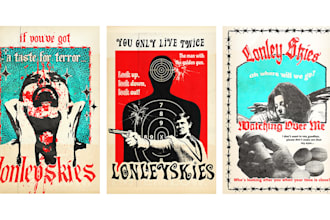 design edgy posters inspired by vintage horror