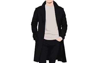 draw minimalist faceless vector portrait, personalized gift