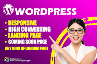 create wordpress landing page or website using elementor pro