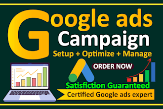 setup and manage google ads adwords PPC search and youtube video ads campaign