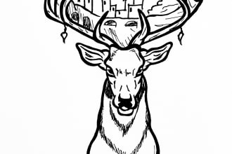 draw a black and white sketch for you