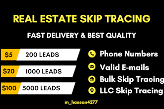 do real estate skip tracing and llc skip tracing in bulk