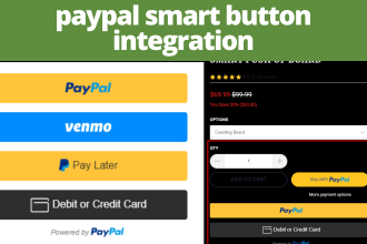 shopify paypal credit debit card smart buttons integration 1h