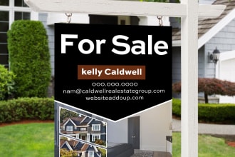 do real estate signage, yard signs, for sale, open house signs custom template