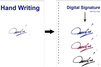 create a hand writing to digital signature