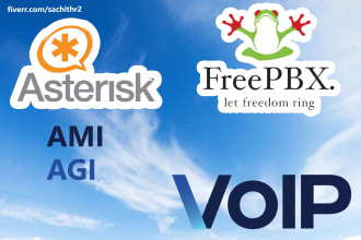 fix or config your asterisk server that has freepbx and develop voip application