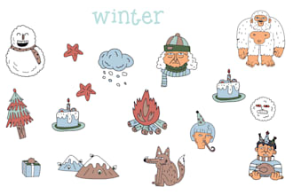 make doodle art illustrations for kids and  adults
