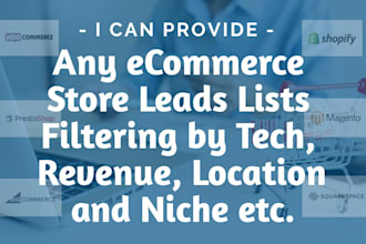 do ecommerce store list by tech use tech spend revenue niche traffic etc