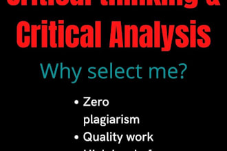 do critical thinking and critical analysis tasks