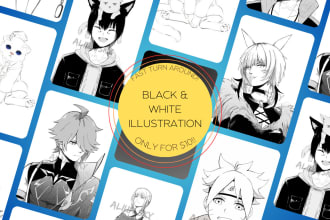 draw black and white illustration