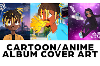 make you a cartoon anime cover art