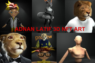 create 3d nft base character traits and animations