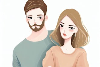 draw amazing couple portrait illustration from your photo