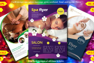 design beauty salon, spa, massage, eyelash, skin care price list flyer