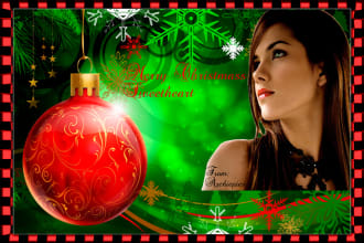 blend your photo into a nice Christmass wallpaper