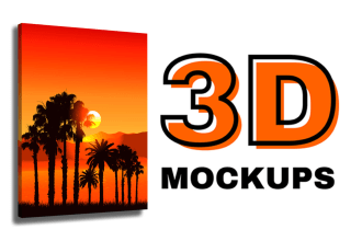 create 3d canvas mockup design for you