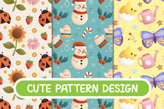 create a cute unique seamless pattern