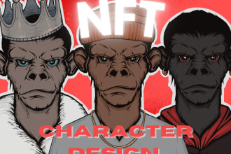 create a custom cartoon unique nft art character