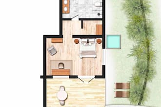 create full colored 2d floor plan for real state marketing or airbnb