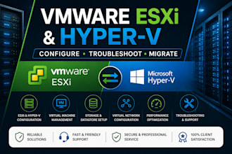 configure and troubleshoot vmware esxi and hyper v