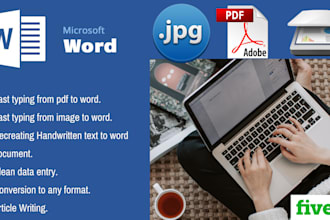 engage in typing services, formatting, retype from pdf and scanned image