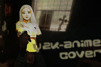draw a y2k anime album cover