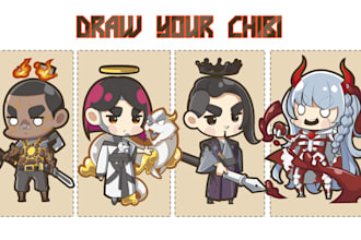 draw your dnd or original character art in chibi anime style